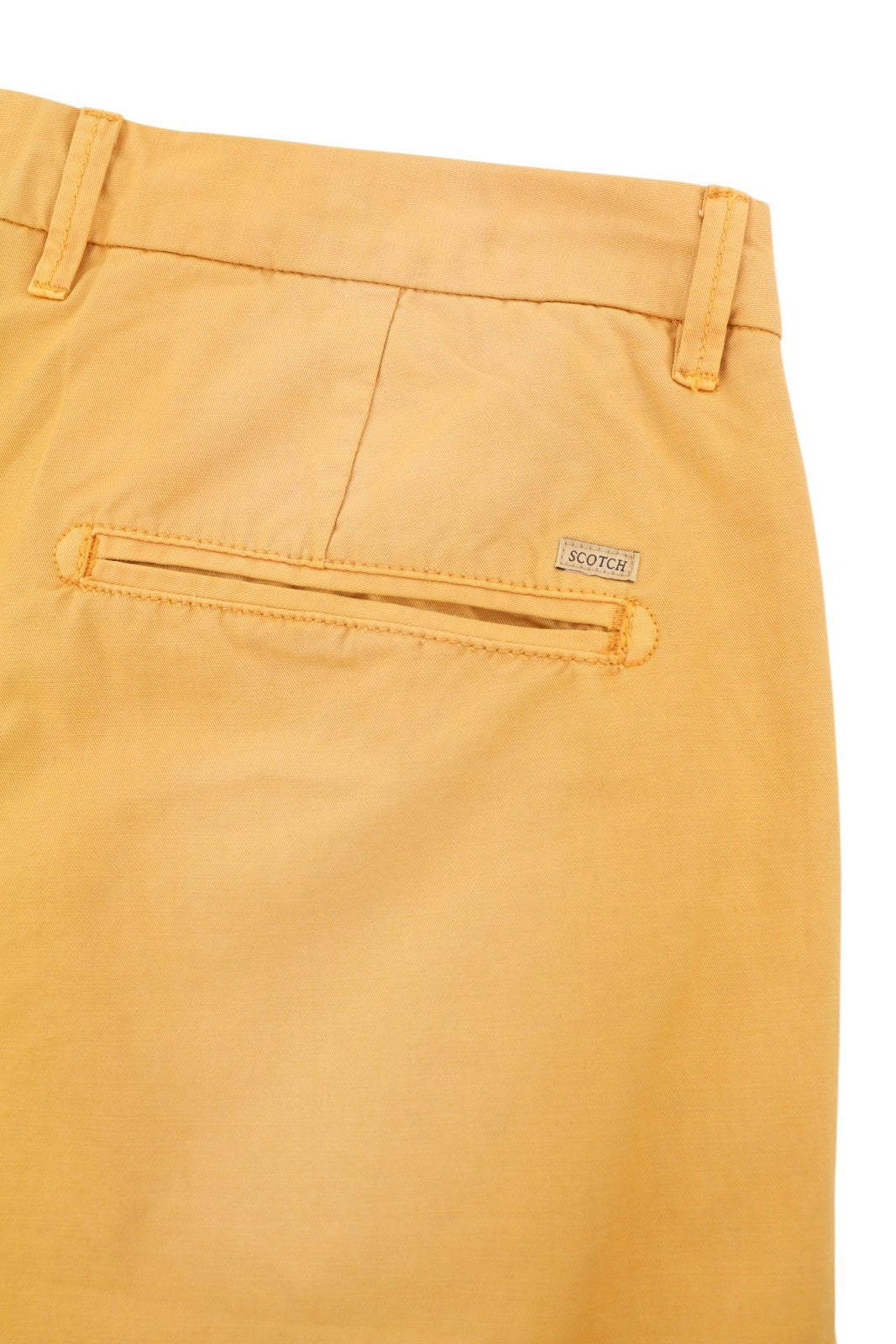 SCOTCH & SODA Men Shorts W33 Orange Garment Dyed Faded Turn Up Chino