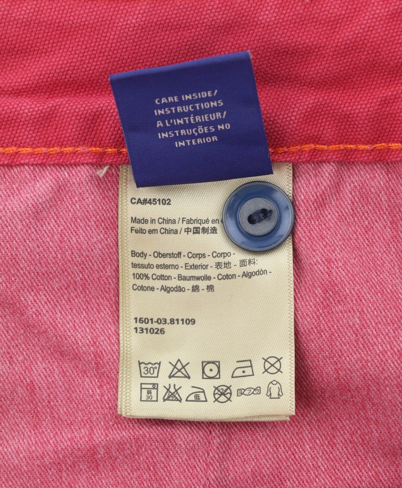 SCOTCH & SODA Men Shorts W32 Pink Garment Dye Faded Zip Fly Chino