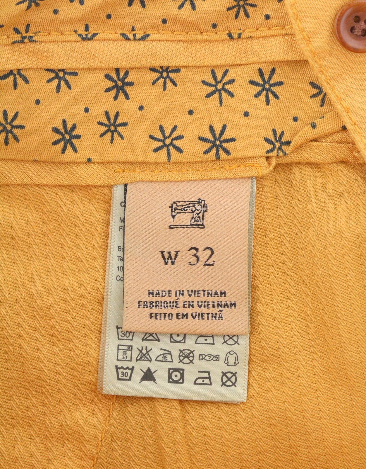 SCOTCH & SODA Men Shorts W32 Orange Garment Dyed Faded Turn Up Chino