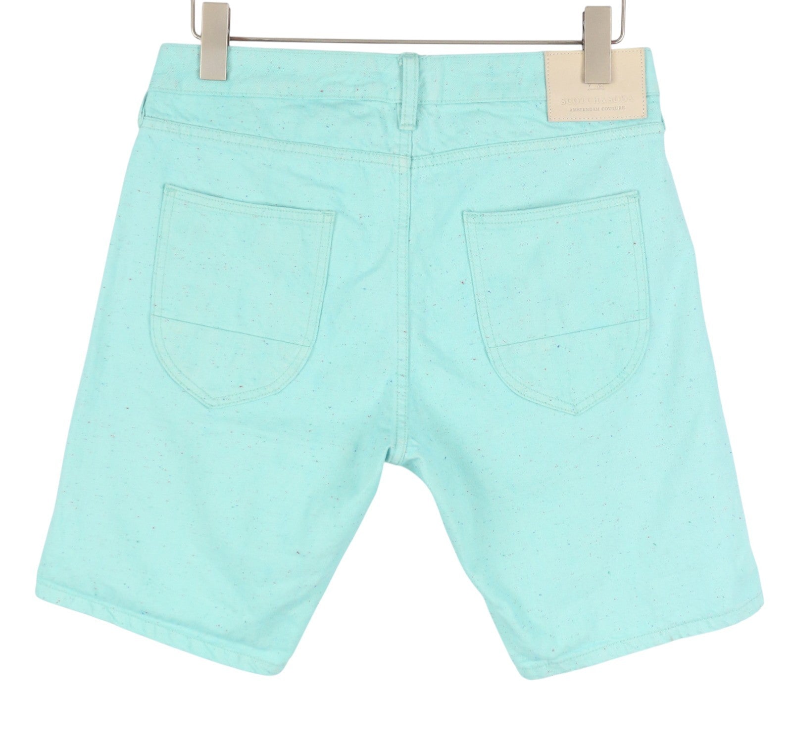 SCOTCH & SODA Men Shorts W30 Blue Embroidered Button Fly Denim