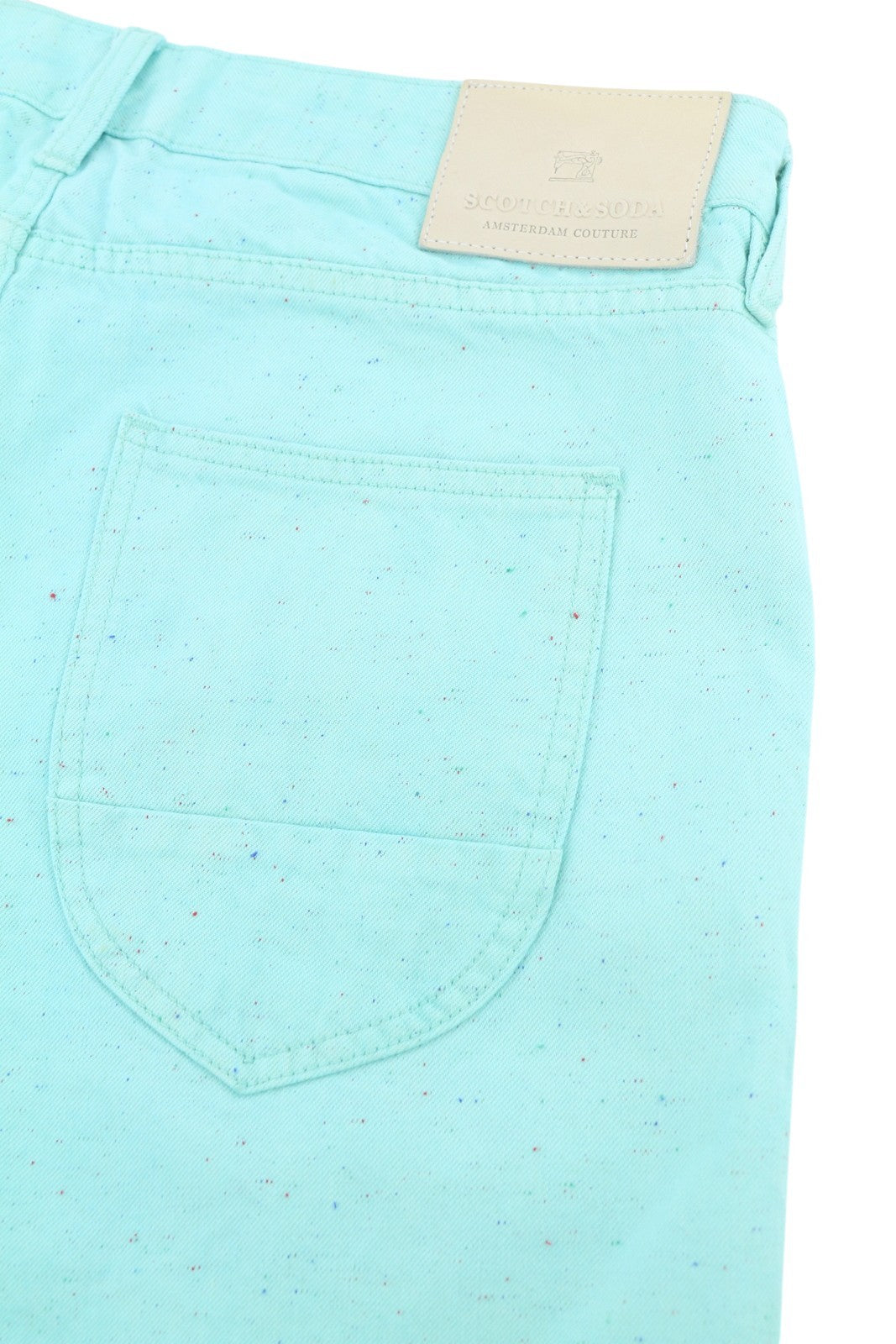 SCOTCH & SODA Men Shorts W30 Blue Embroidered Button Fly Denim
