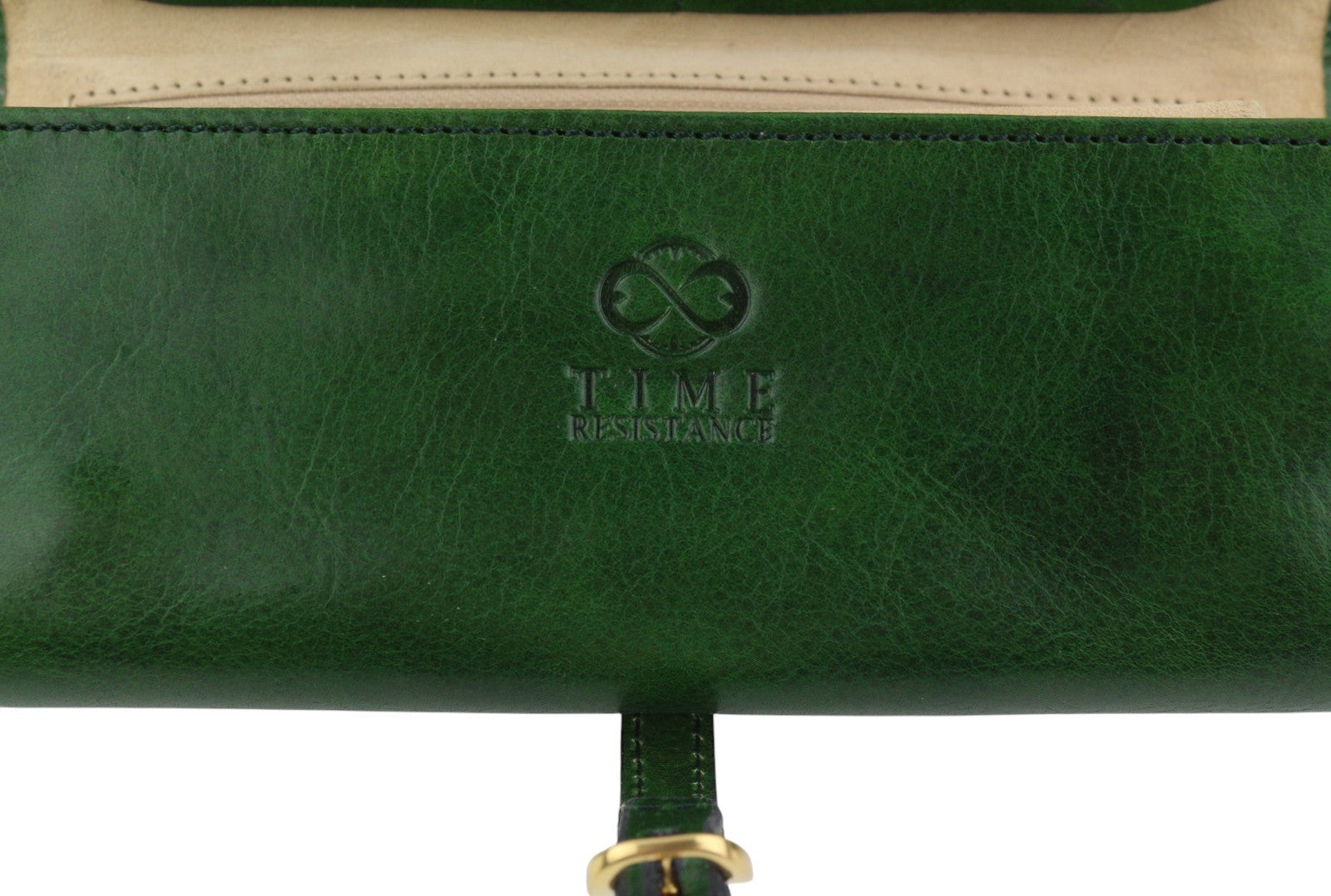 TIME RESISTANCE Madame Bovary Women Jewelry Travel Case Green Vachetta Leather