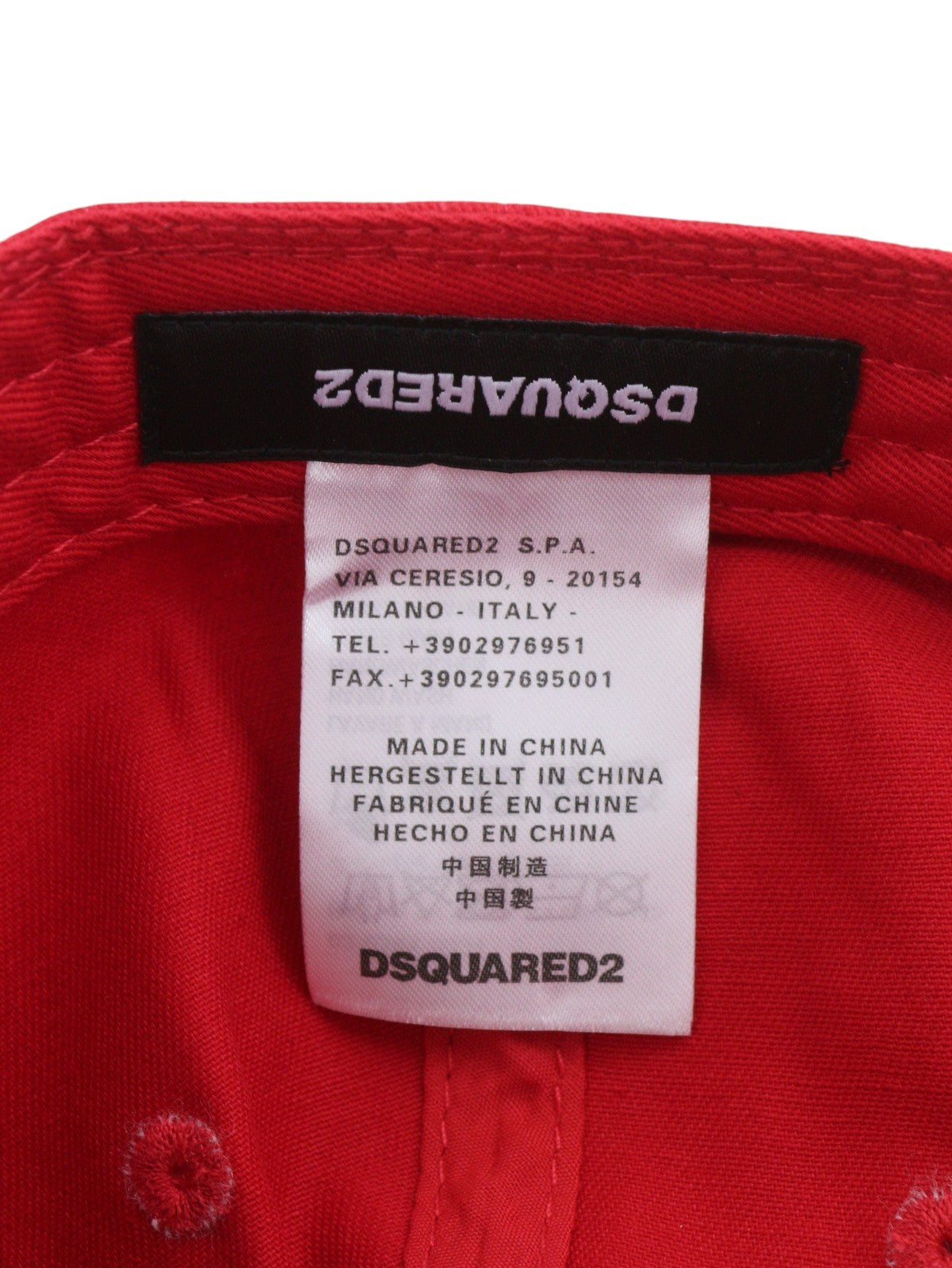 DSQUARED2 Men Cap OS Red Embroidered Logo Baseball Unisex
