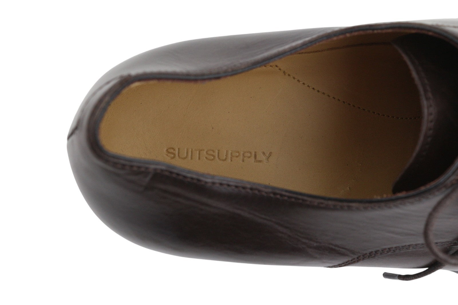 SUITSUPPLY FW1000 Men Formal Shoes EU42 Brown Leather Lace Up Square Toe
