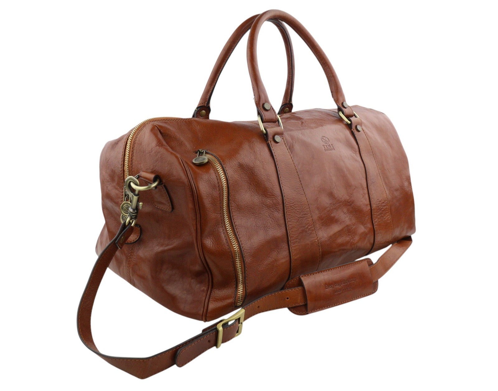 TIME RESISTANCE Wise Children Men Bag Brown Vachetta Leather Duffel RRP350