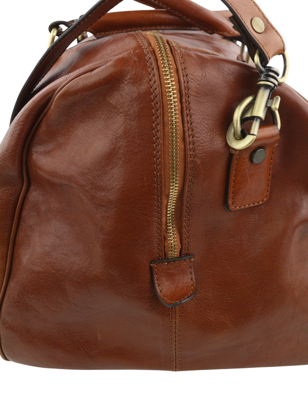 TIME RESISTANCE Wise Children Men Bag Brown Vachetta Leather Duffel RRP350