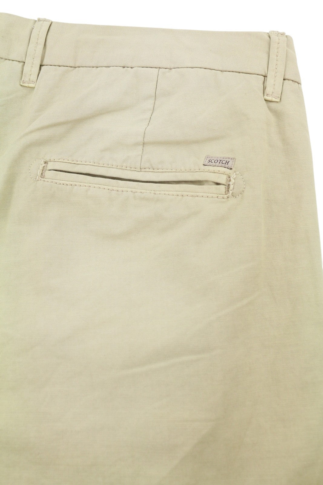 SCOTCH & SODA Men Shorts W33 Beige Garment Dyed Faded Turn Up Chino