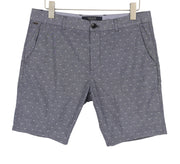 SCOTCH & SODA Men Shorts W33 Dark Blue Embroidered Patterned Chino