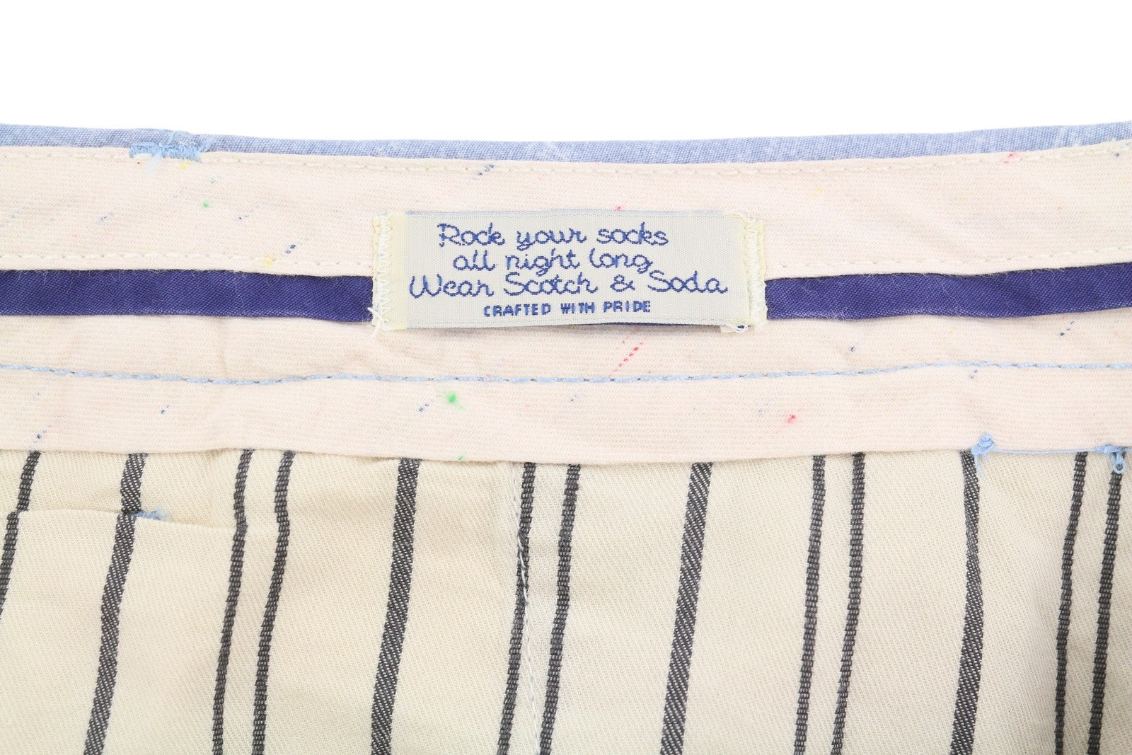 SCOTCH & SODA Men Shorts W31 Blue Floral Print Faded Zipper Chino