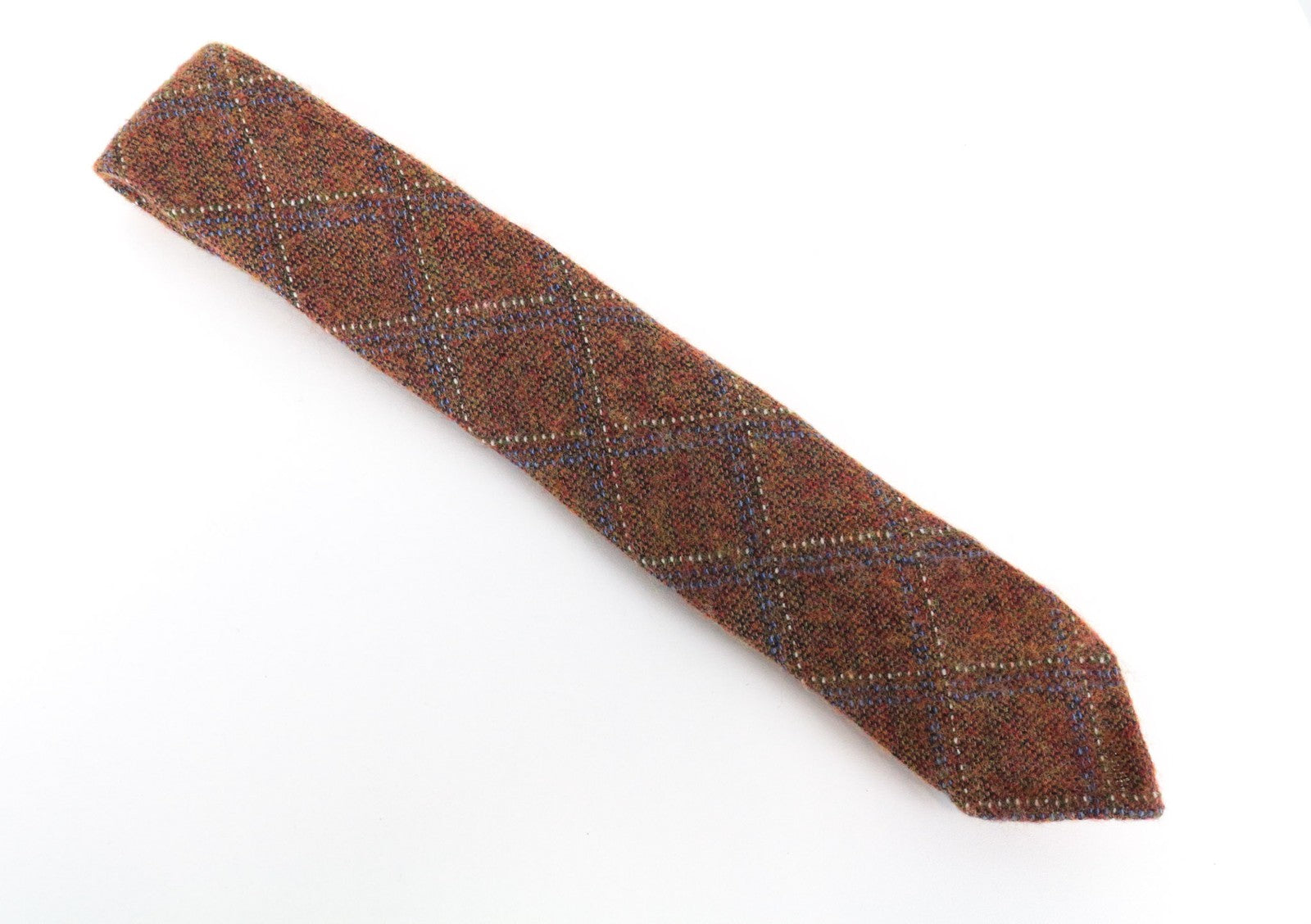 SUITSUPPLY Men Tie 150 x 8 cm Brown Orange Patterned Wool Silk Blend Pointed-End
