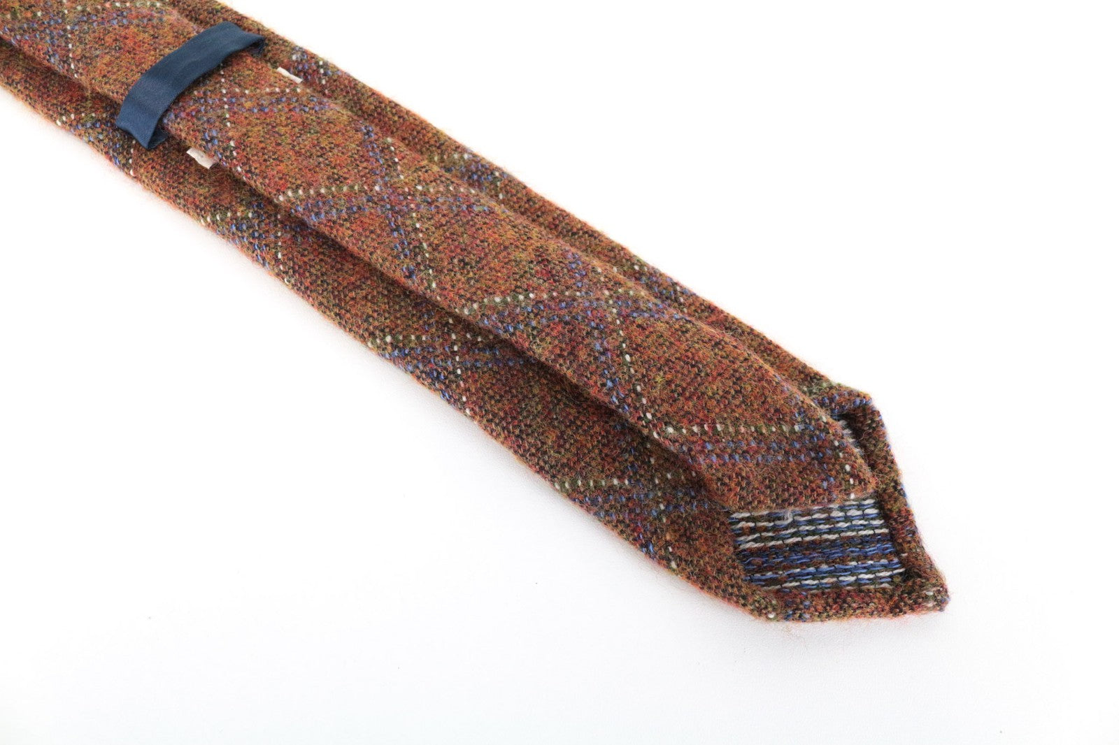 SUITSUPPLY Men Tie 150 x 8 cm Brown Orange Patterned Wool Silk Blend Pointed-End
