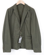 RICHMOND Men Blazer 48 M Green Pure Cotton Unlined Single-Breasted Casual
