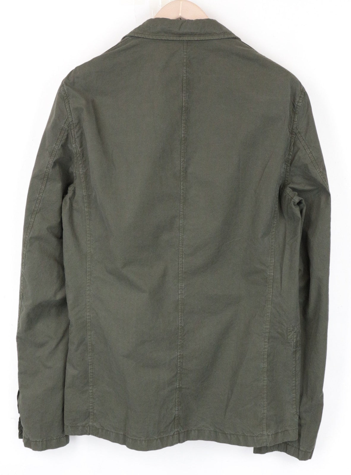 RICHMOND Men Blazer 48 M Green Pure Cotton Unlined Single-Breasted Casual