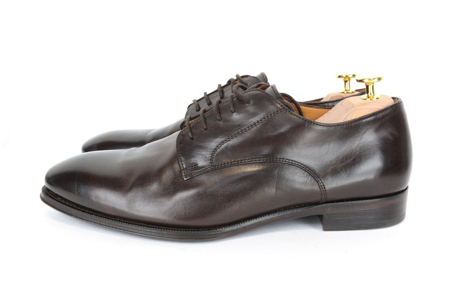 SUITSUPPLY Men Casual Shoes EU42 Brown Genuine Leather Low-Top Laced Classic