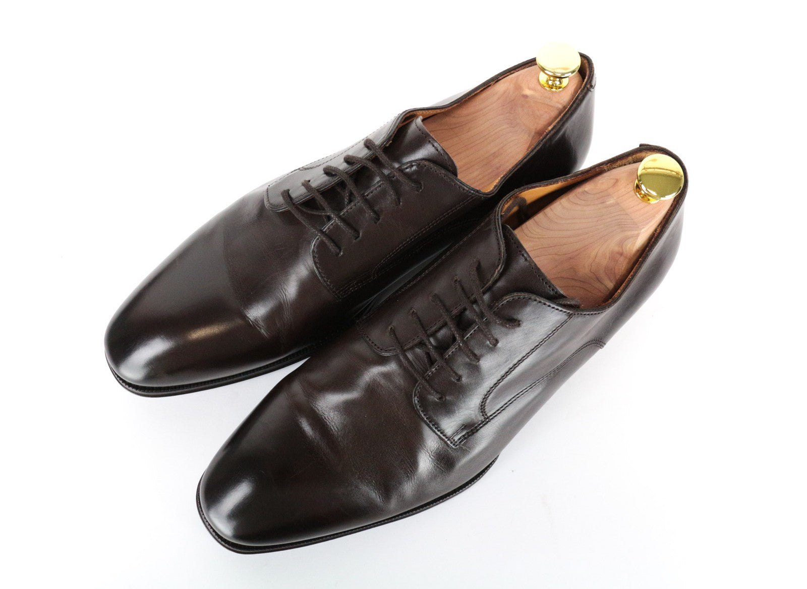 SUITSUPPLY Men Casual Shoes EU42 Brown Genuine Leather Low-Top Laced Classic