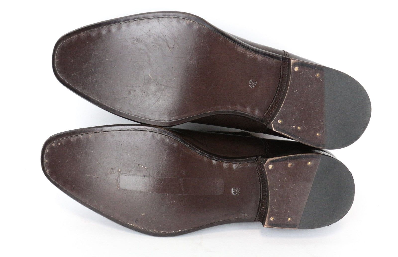 SUITSUPPLY Men Casual Shoes EU42 Brown Genuine Leather Low-Top Laced Classic