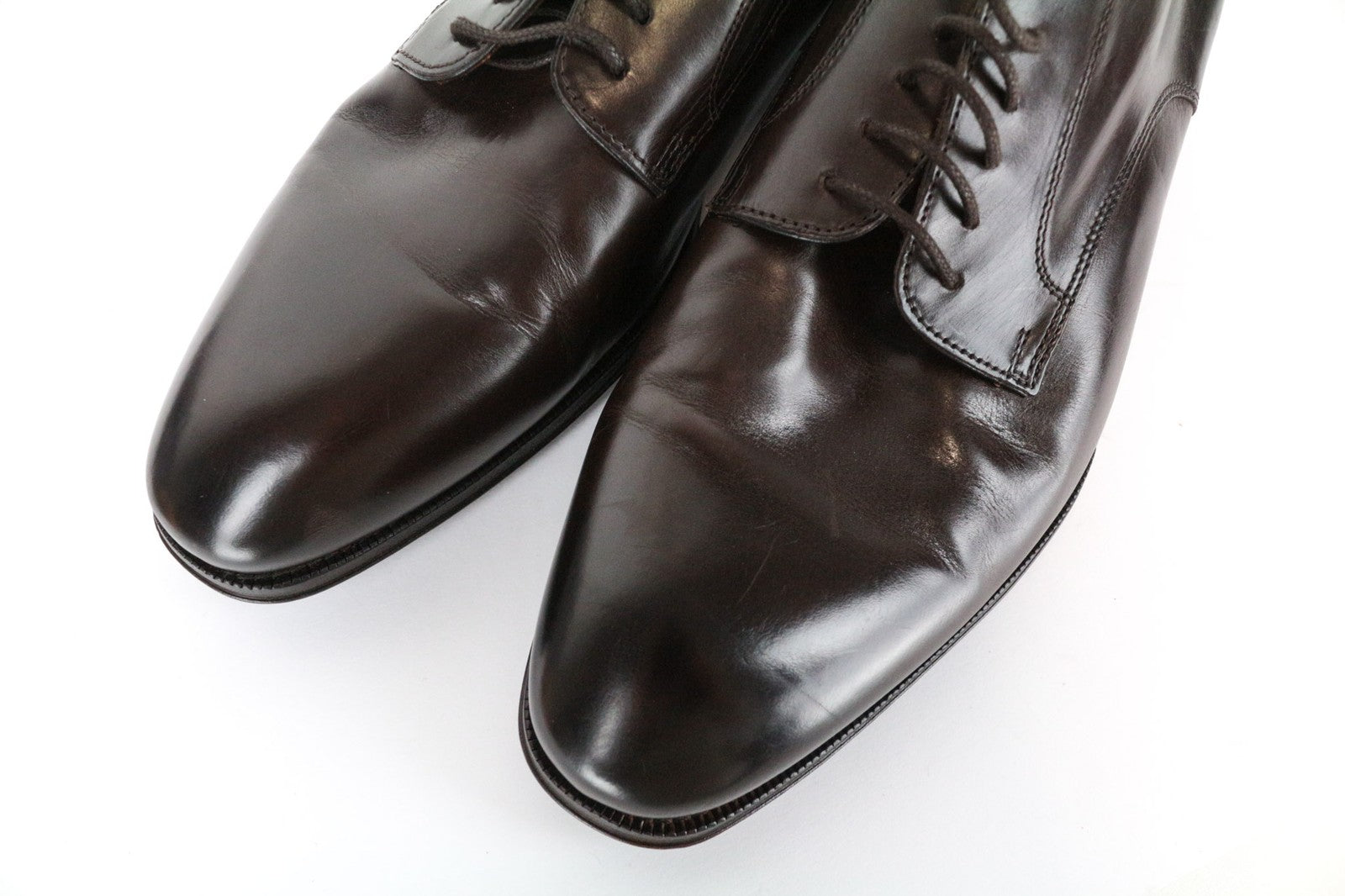 SUITSUPPLY Men Casual Shoes EU42 Brown Genuine Leather Low-Top Laced Classic