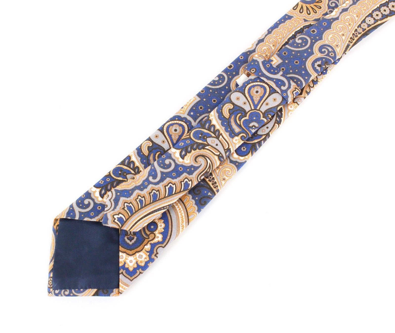 SUITSUPPLY Men Tie 150 x 8 cm Blue Graphic Formal Pointed-End Cotton Silk Blend