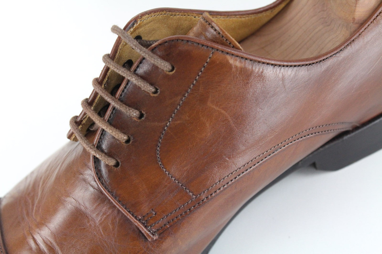 SUITSUPPLY Men Formal Shoes EU42/UK8 Brown Lace-Up Pure Calf Leather Classic