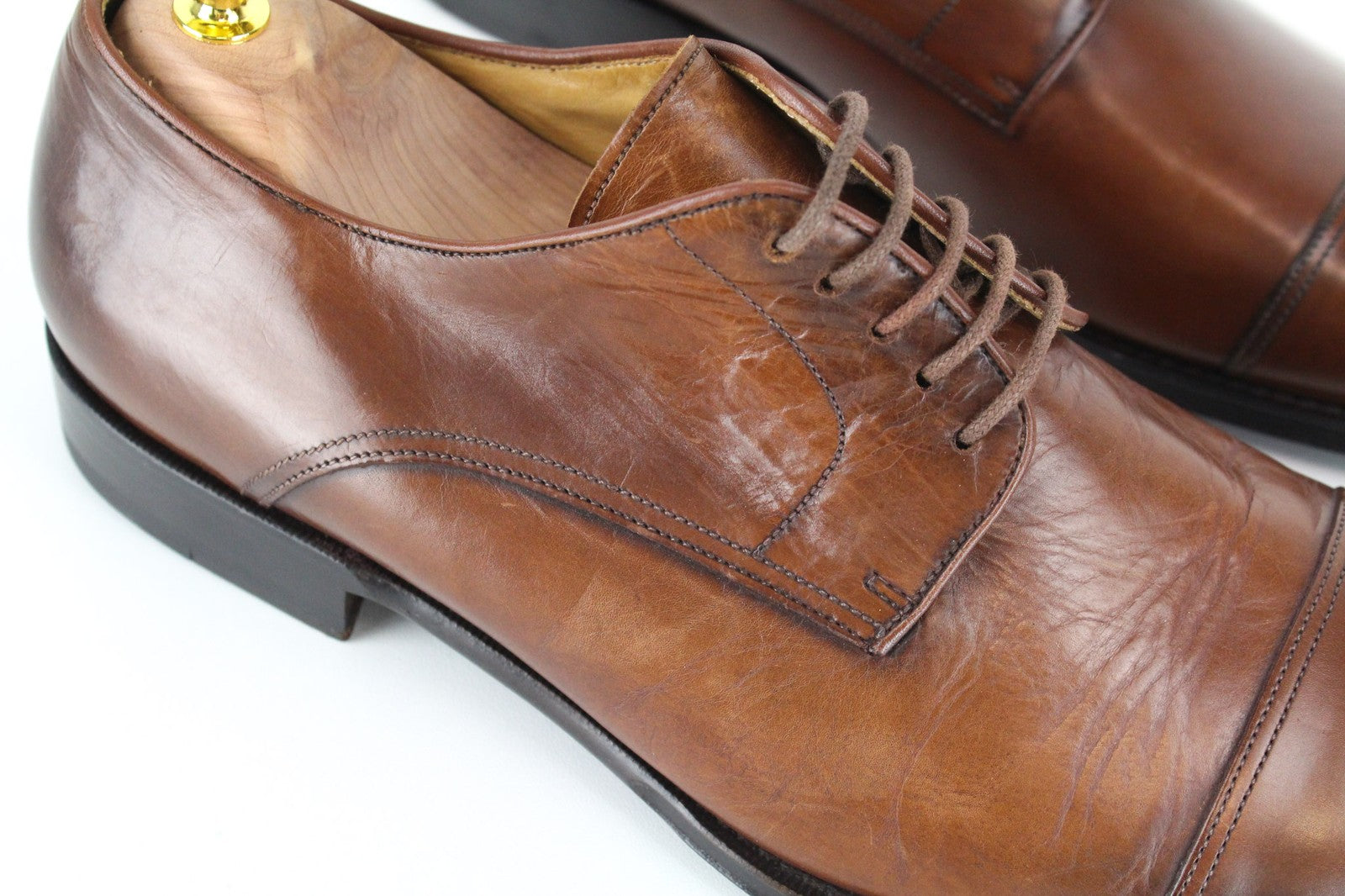 SUITSUPPLY Men Formal Shoes EU42/UK8 Brown Lace-Up Pure Calf Leather Classic