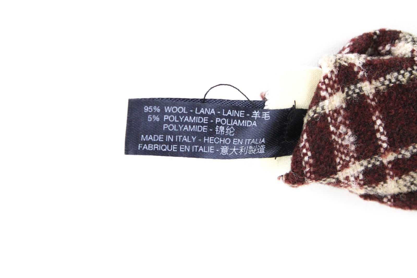 SUITSUPPLY Men Tie 150 x 8 cm Wine Red Plaid Check Wool Mix Pointed-End Formal