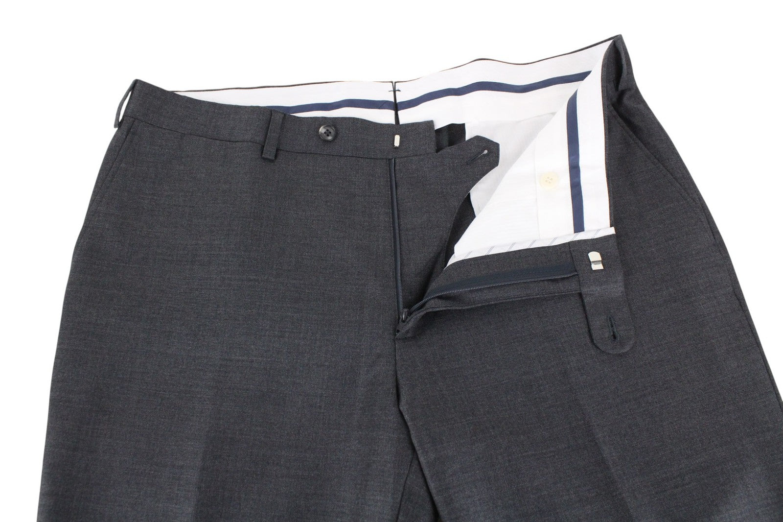 SUITSUPPLY Lazio Men Suit UK44S Grey Slim Sharkskin 2-Piece Pure Wool S110s
