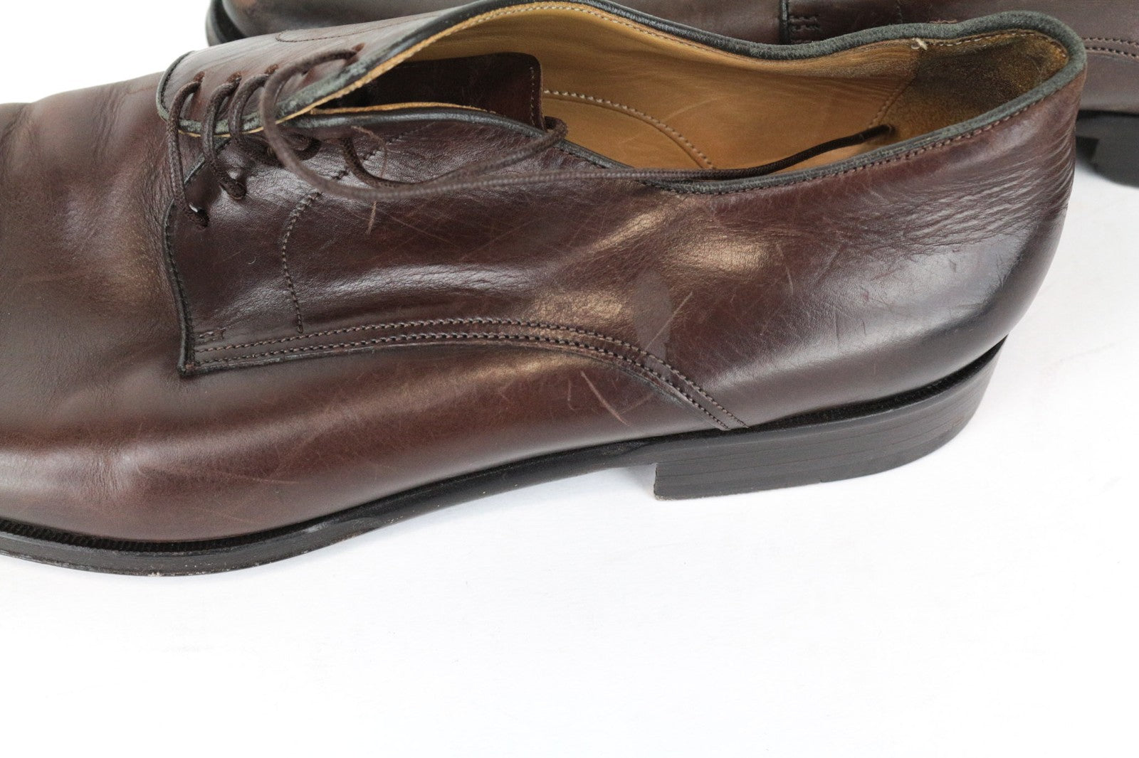 SUITSUPPLY Men Formal Shoes EU43 UK9 Brown Calf Leather Lace-Up Derby Classic