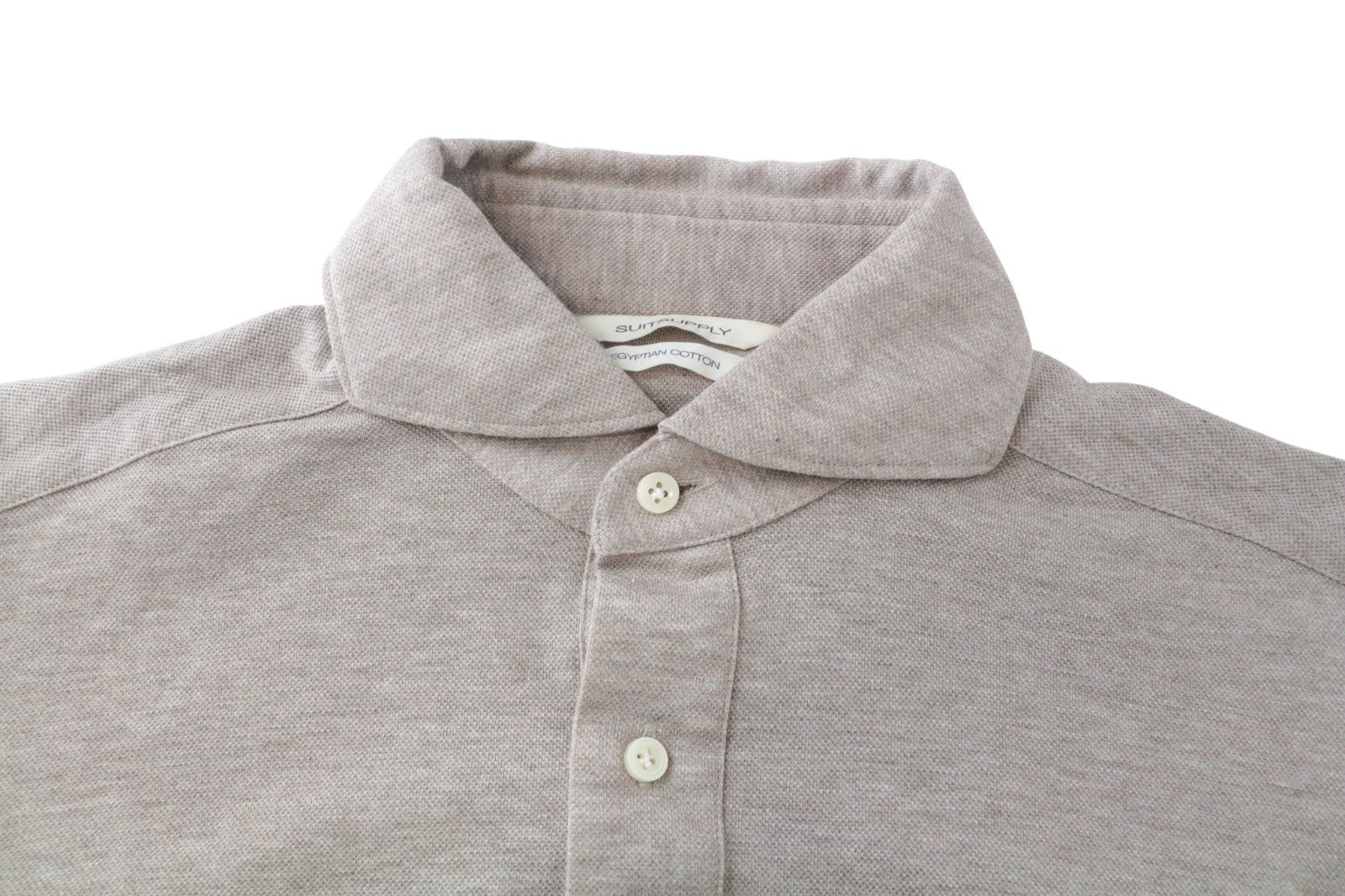 SUITSUPPLY Men T-Shirt 37/38/ 14 1/2/15 Light Brown Extra Slim Pure Cotton Polo