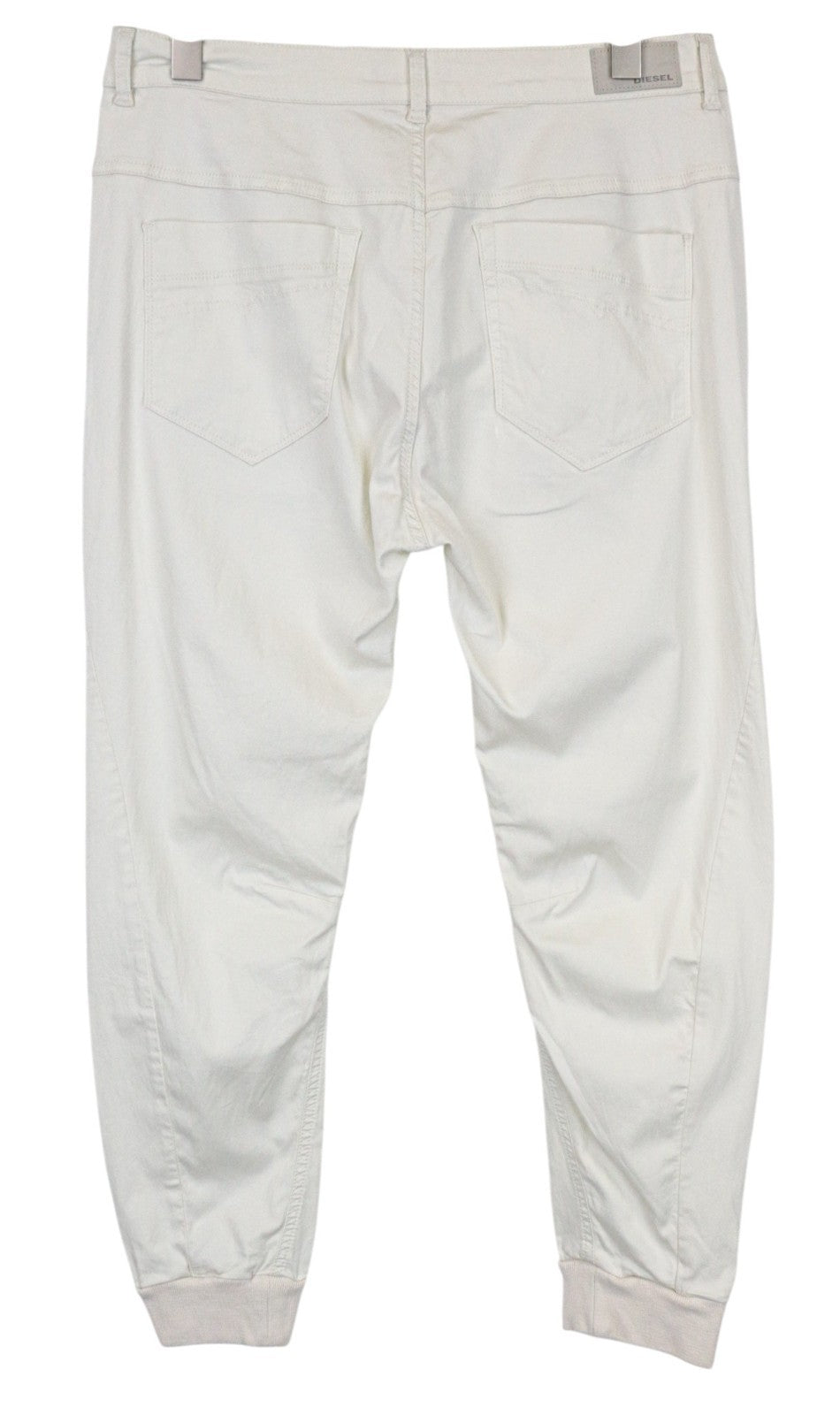 DIESEL D-Aygle Men Trousers W29/L30 Tapered Fit Off-White Cotton Blend Stretch