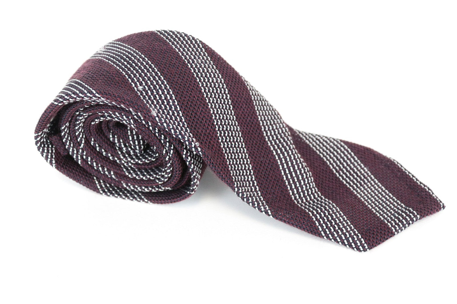 SUITSUPPLY Men Tie 150 x 8 cm Purple Silk Wool Striped Pointed-End Formal