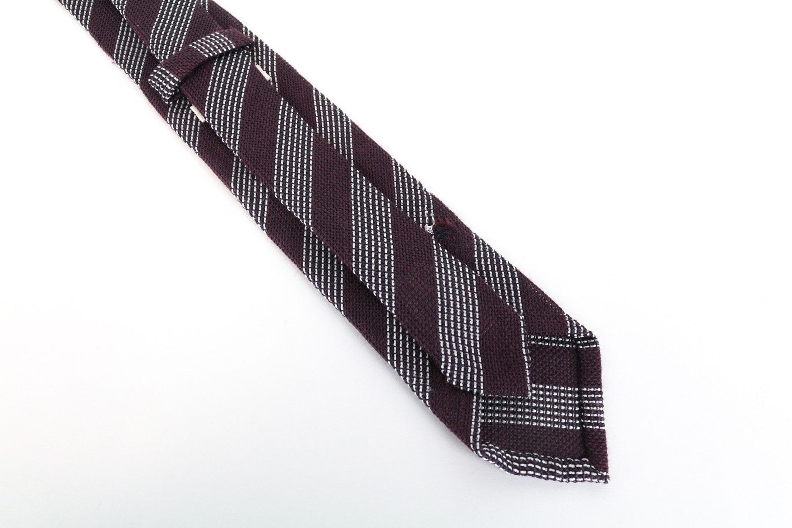 SUITSUPPLY Men Tie 150 x 8 cm Purple Silk Wool Striped Pointed-End Formal