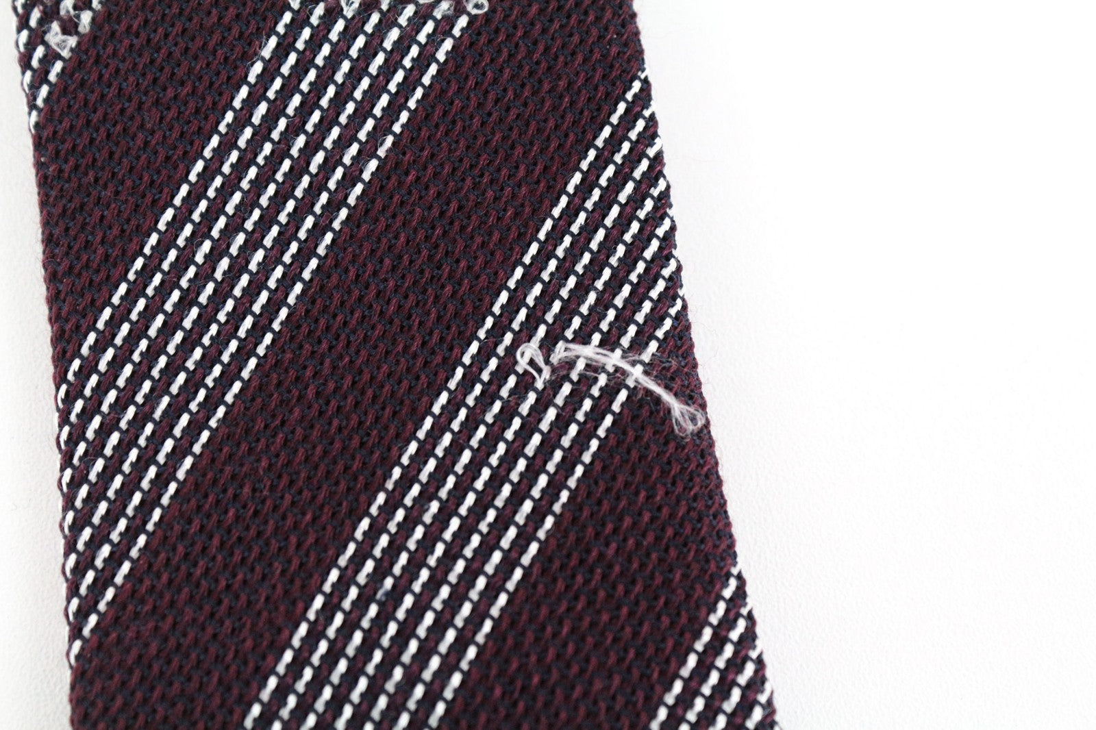 SUITSUPPLY Men Tie 150 x 8 cm Purple Silk Wool Striped Pointed-End Formal