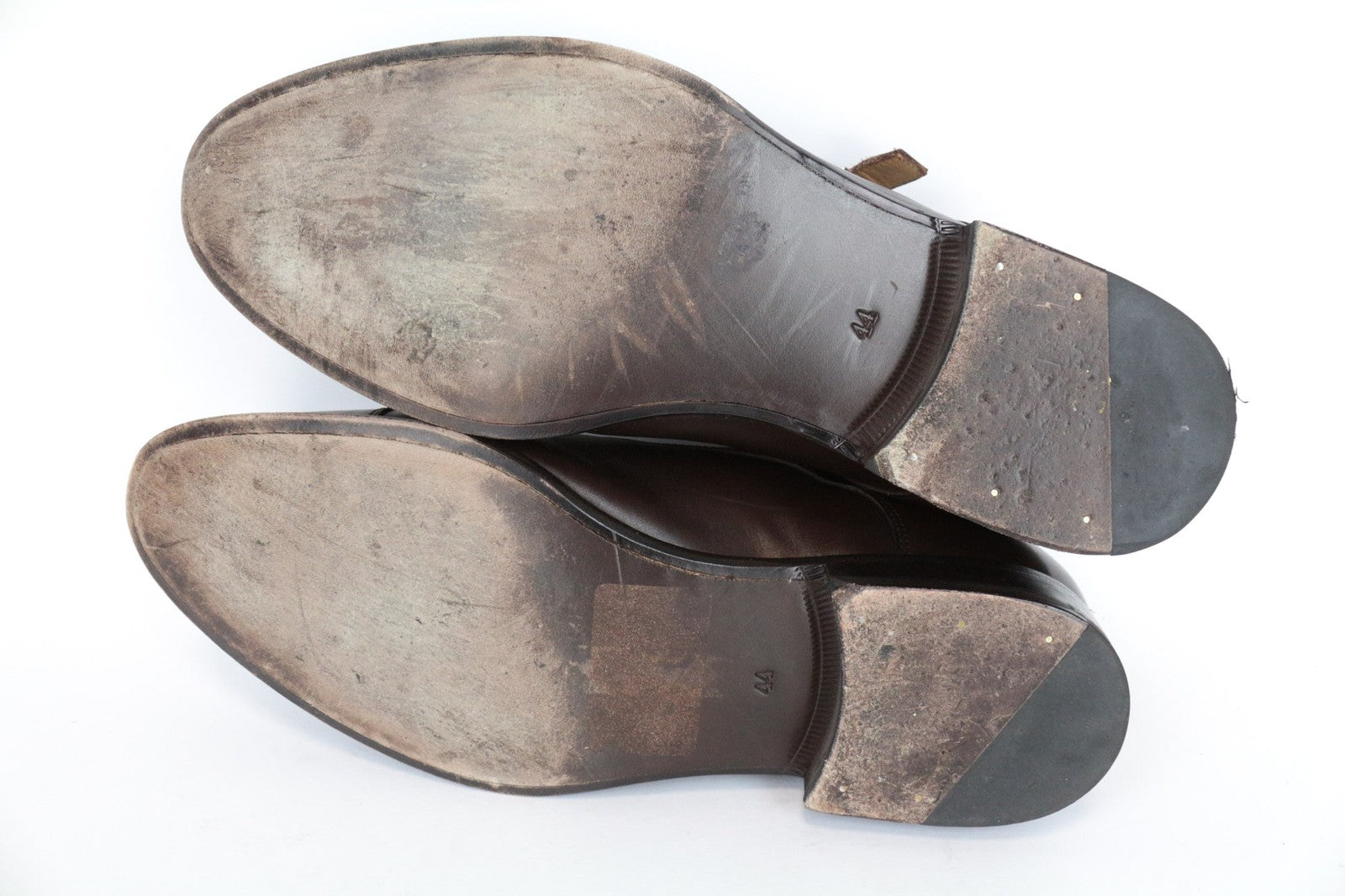 SUITSUPPLY Men Casual Shoes EU44 Brown Genuine Leather Double Buckle Formal UK10