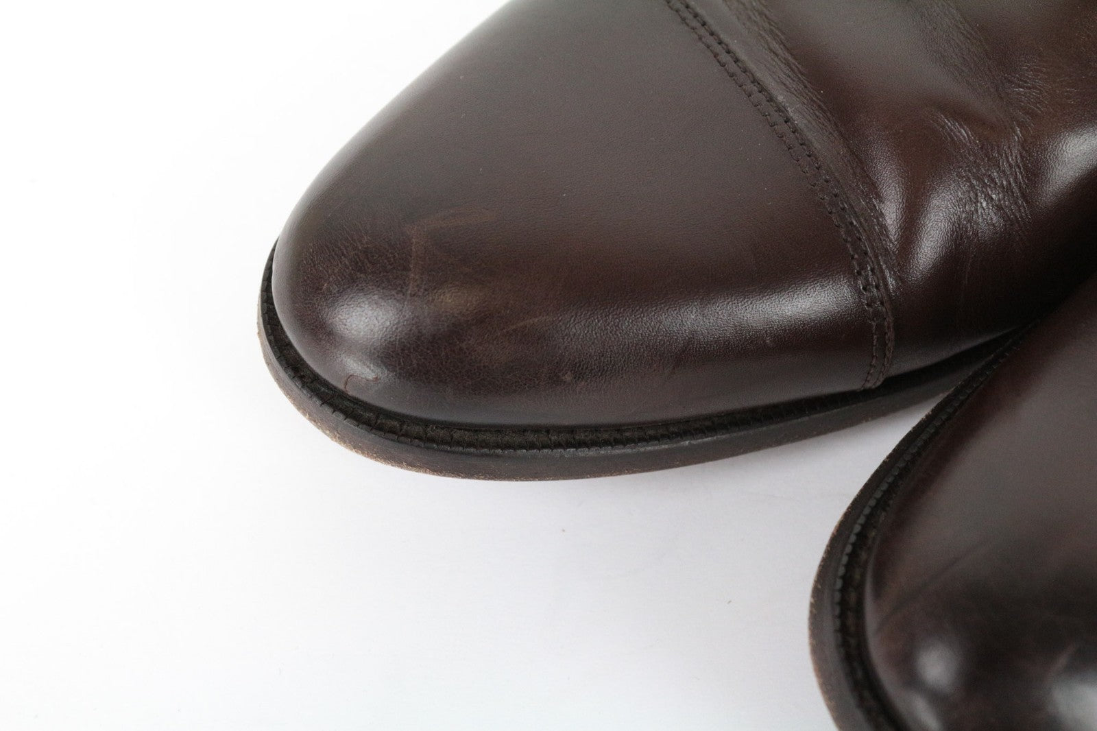 SUITSUPPLY Men Casual Shoes EU44 Brown Genuine Leather Double Buckle Formal UK10