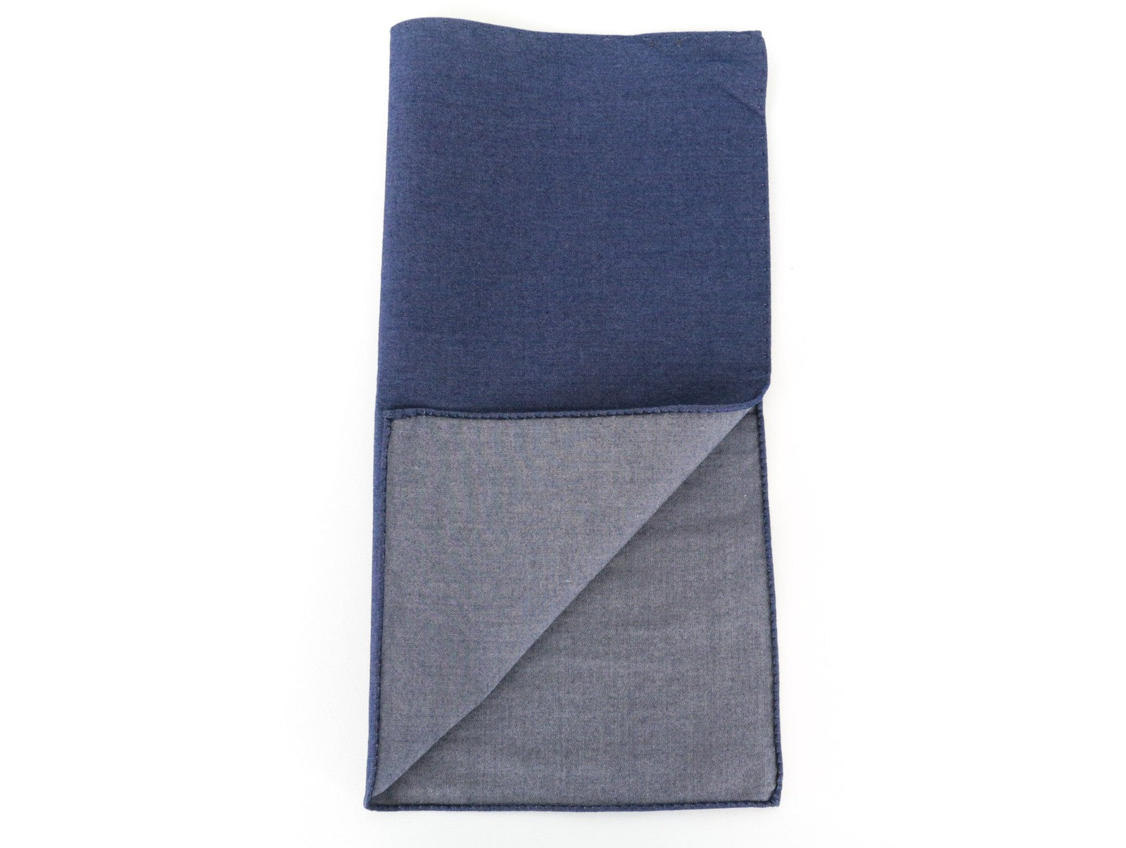 SUITSUPPLY Men Handkerchief 33 x 32 cm Blue Pure Cotton Plain Pocket Square