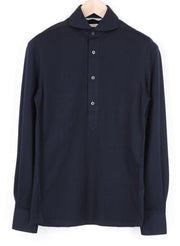 SUITSUPPLY Men T-Shirt 35/36/ 13 1/2/14 Navy Blue Pure Cotton Extra Slim Polo
