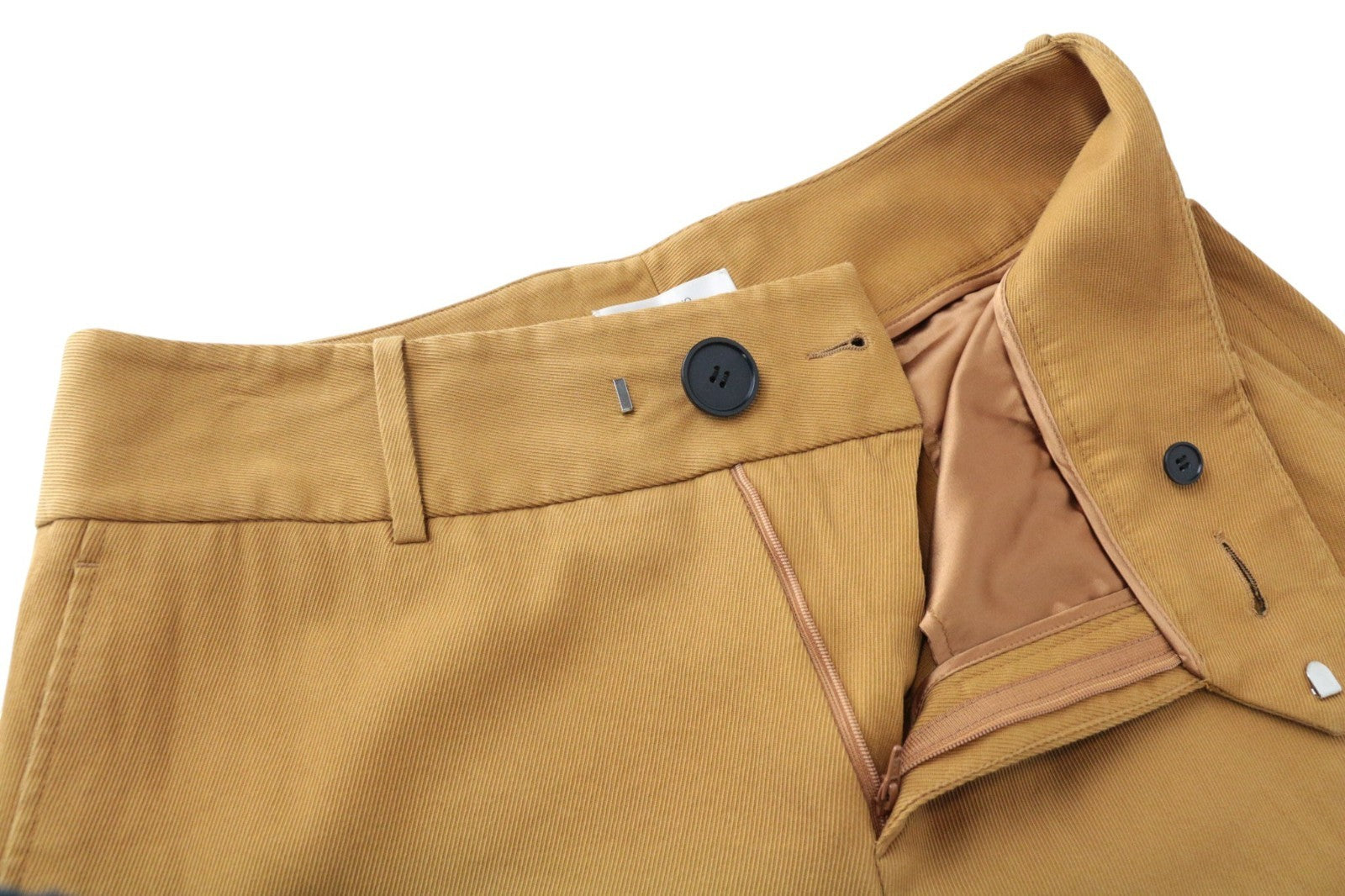 SUISTUDIO Lane Women Trousers UK16R Brown Slim Long Pure Cotton Twill Flat-Front