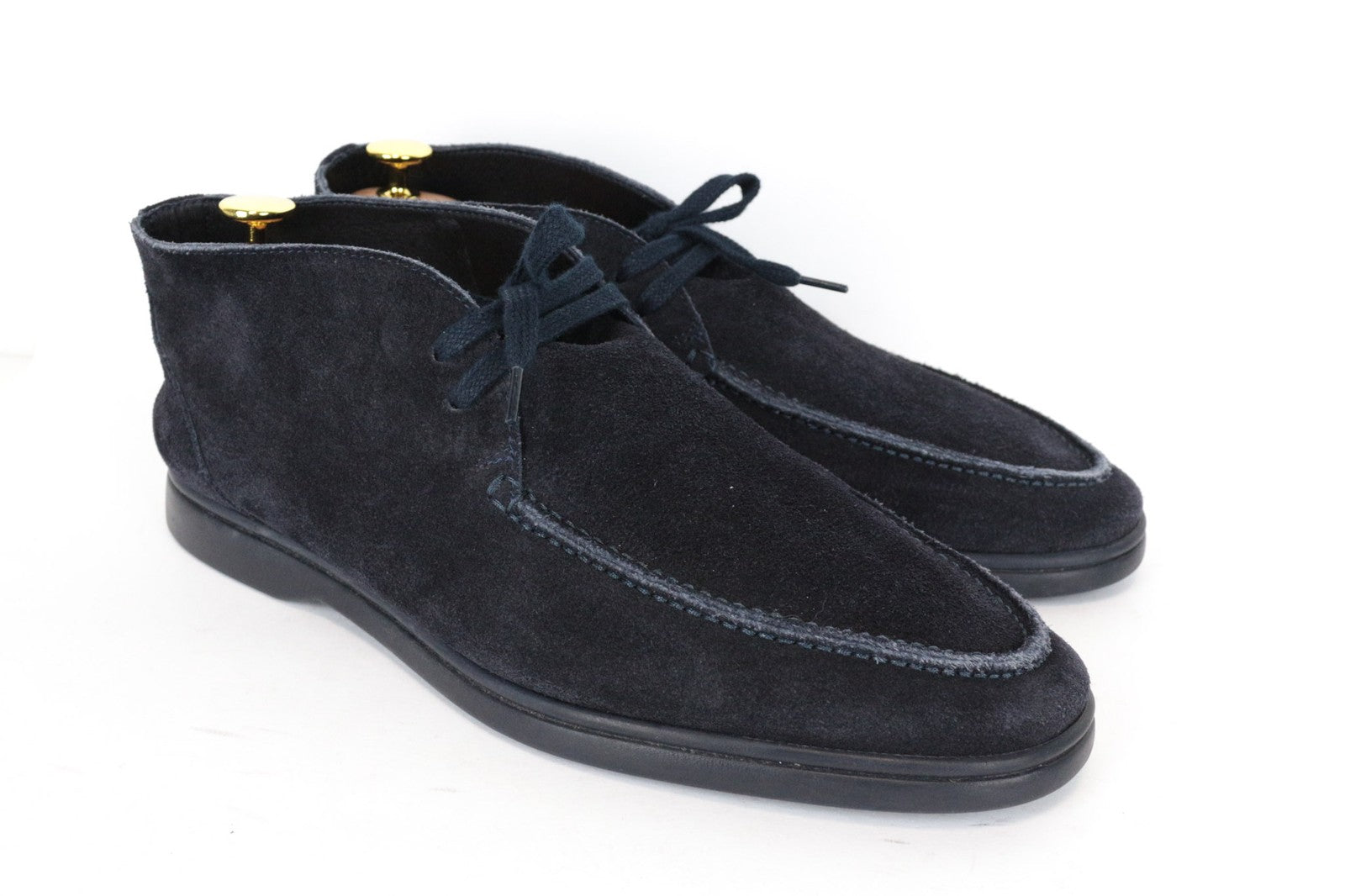 SUITSUPPLY Men Casual Shoes EU43 UK9 Lace-Up Navy Suede Chukka Leather High-Top