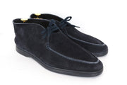 SUITSUPPLY Men Casual Shoes EU43 UK9 Lace-Up Navy Suede Chukka Leather High-Top