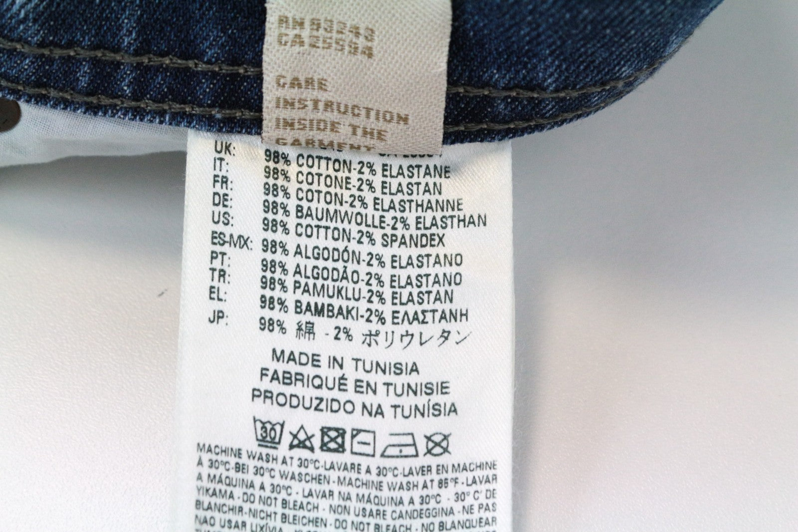 DIESEL Tepphar 0842H Men Jeans W27/L32 Boys Slim Carrot Wash Blue Cotton Stretch