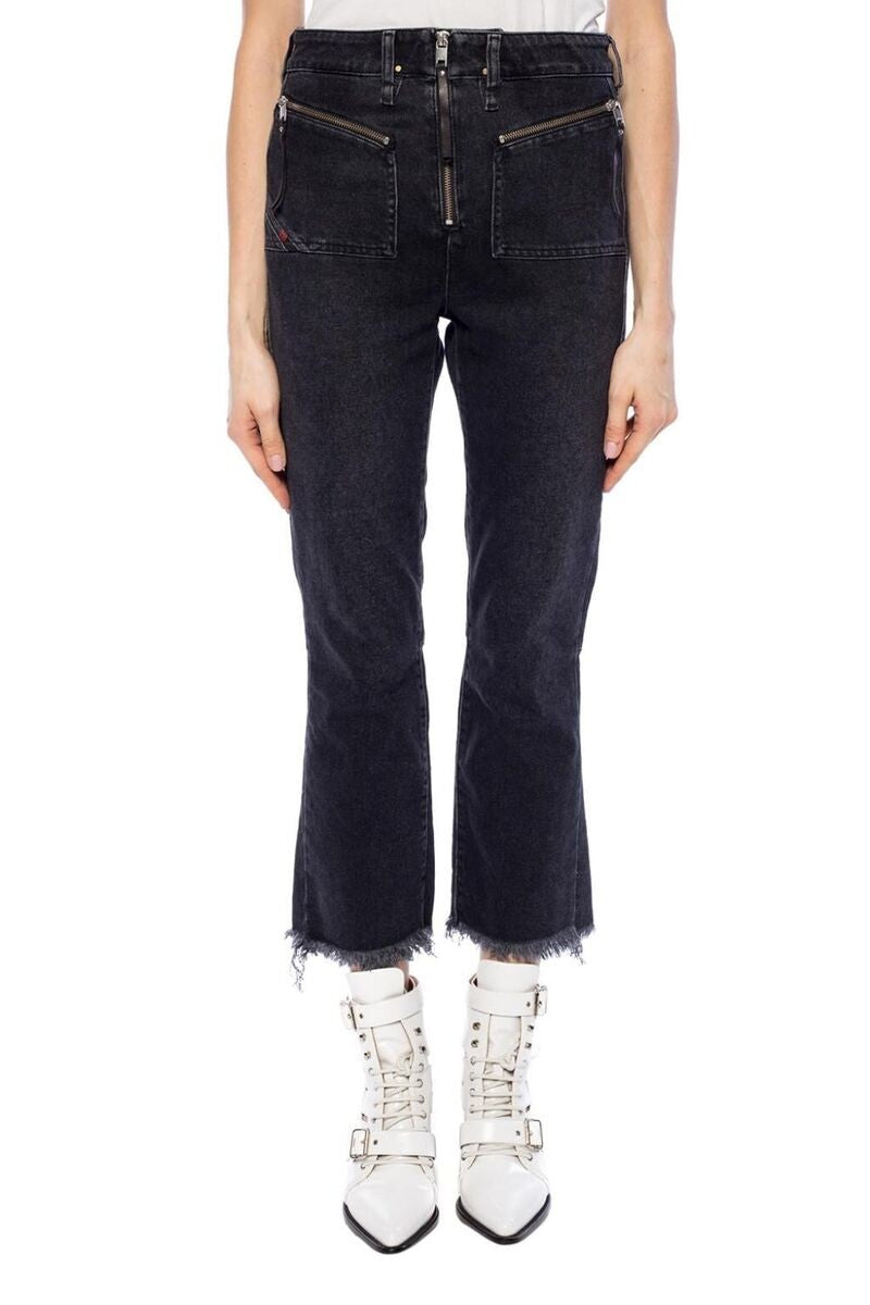 DIESEL D-Earlie 080AP Women Jeans W26/L32 Slim Grey Cotton Stretch High Waist