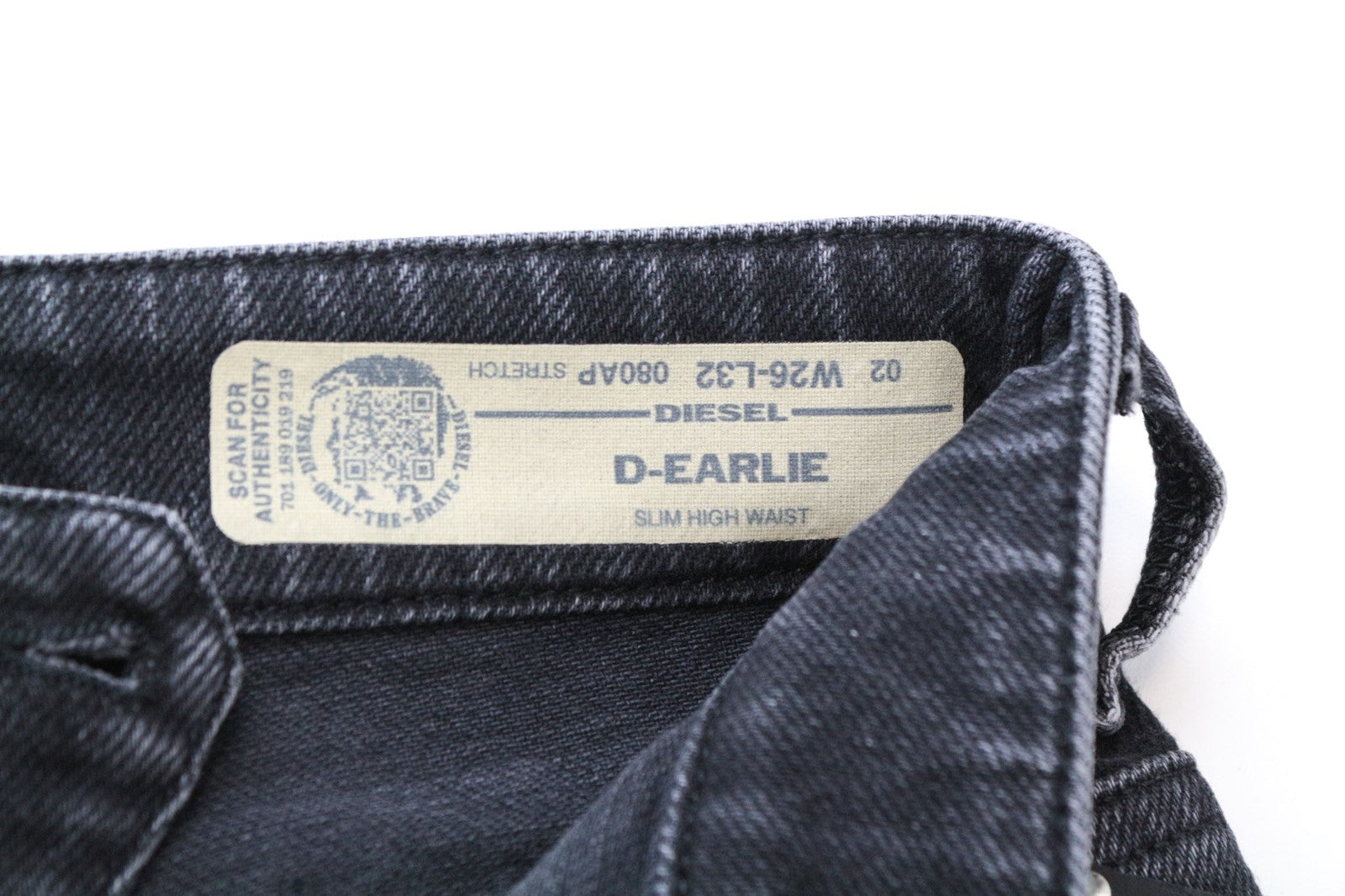 DIESEL D-Earlie 080AP Women Jeans W26/L32 Slim Grey Cotton Stretch High Waist
