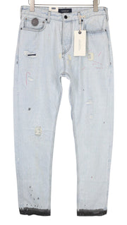 SCOTCH & SODA Dean Men Jeans W32/L32 Loose Tapered Fit Blue Painted Distressed