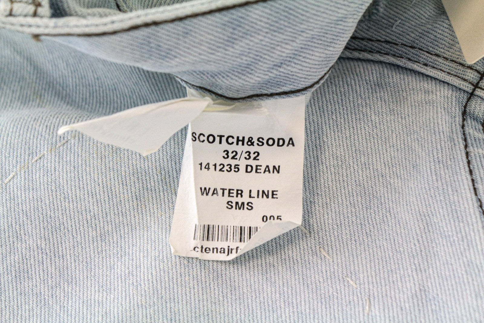 SCOTCH & SODA Dean Men Jeans W32/L32 Loose Tapered Fit Blue Painted Distressed