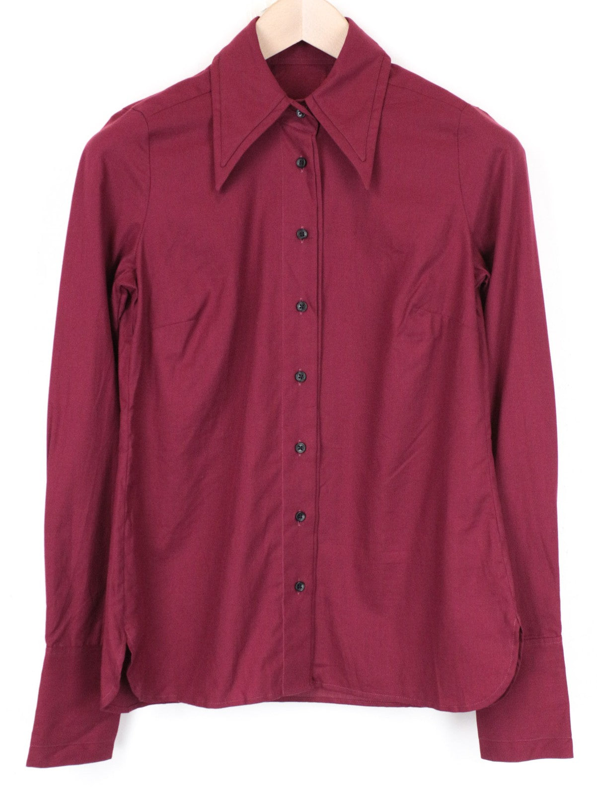 SUITSUPPLY Elton Women Shirt 34R XS Red Purple Long Sleeved Pure Cotton Button