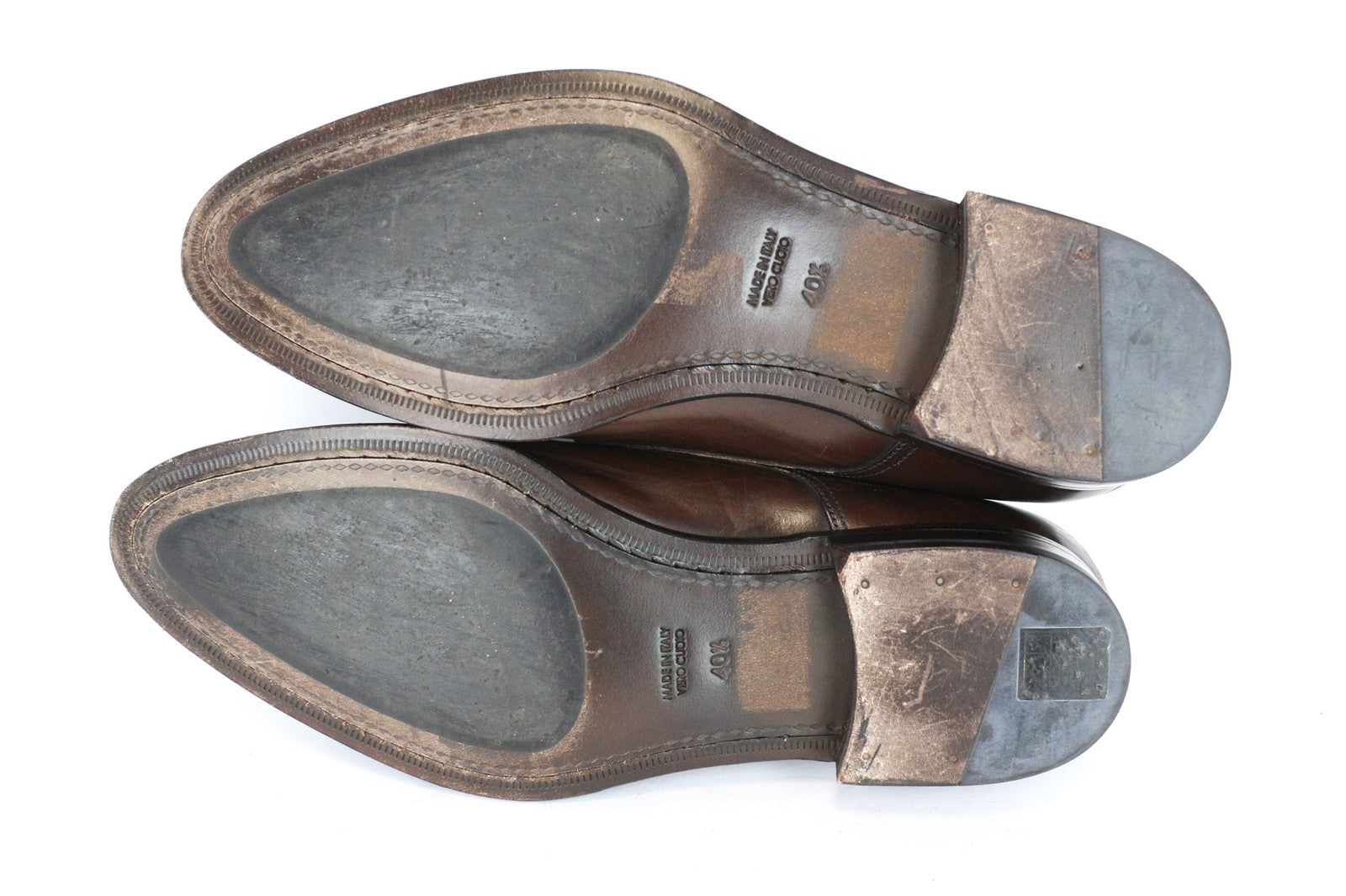 SUITSUPPLY Men Formal Shoes EU40.5 Brown Genuine Leather Double-Buckle