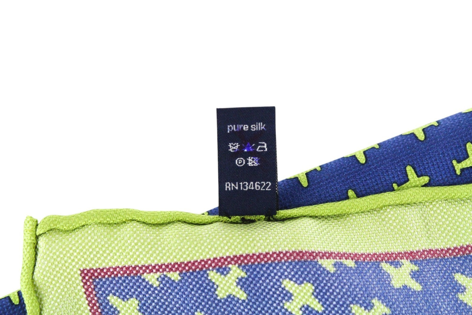 SUITSUPPLY Men Handkerchief 33 x 33 cm Blue Pure Silk Green Plane Patterned