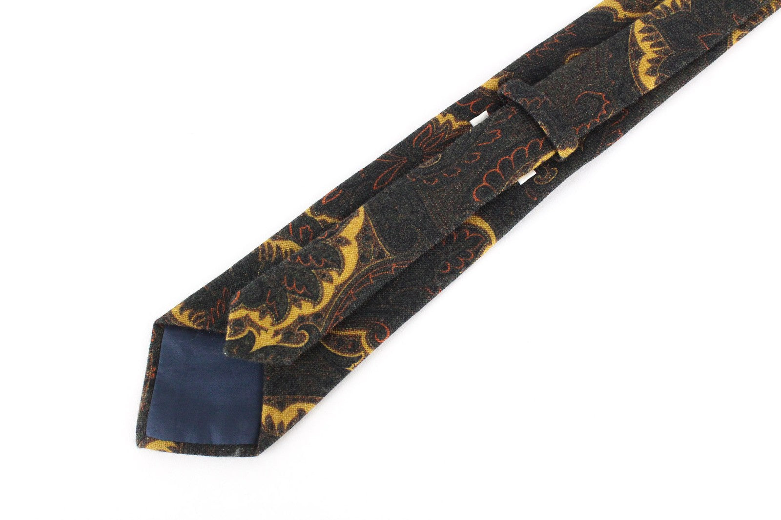 SUITSUPPLY Men Tie 150 x 8 cm Dark Green Pure Wool Pattern Pointed-End Classic