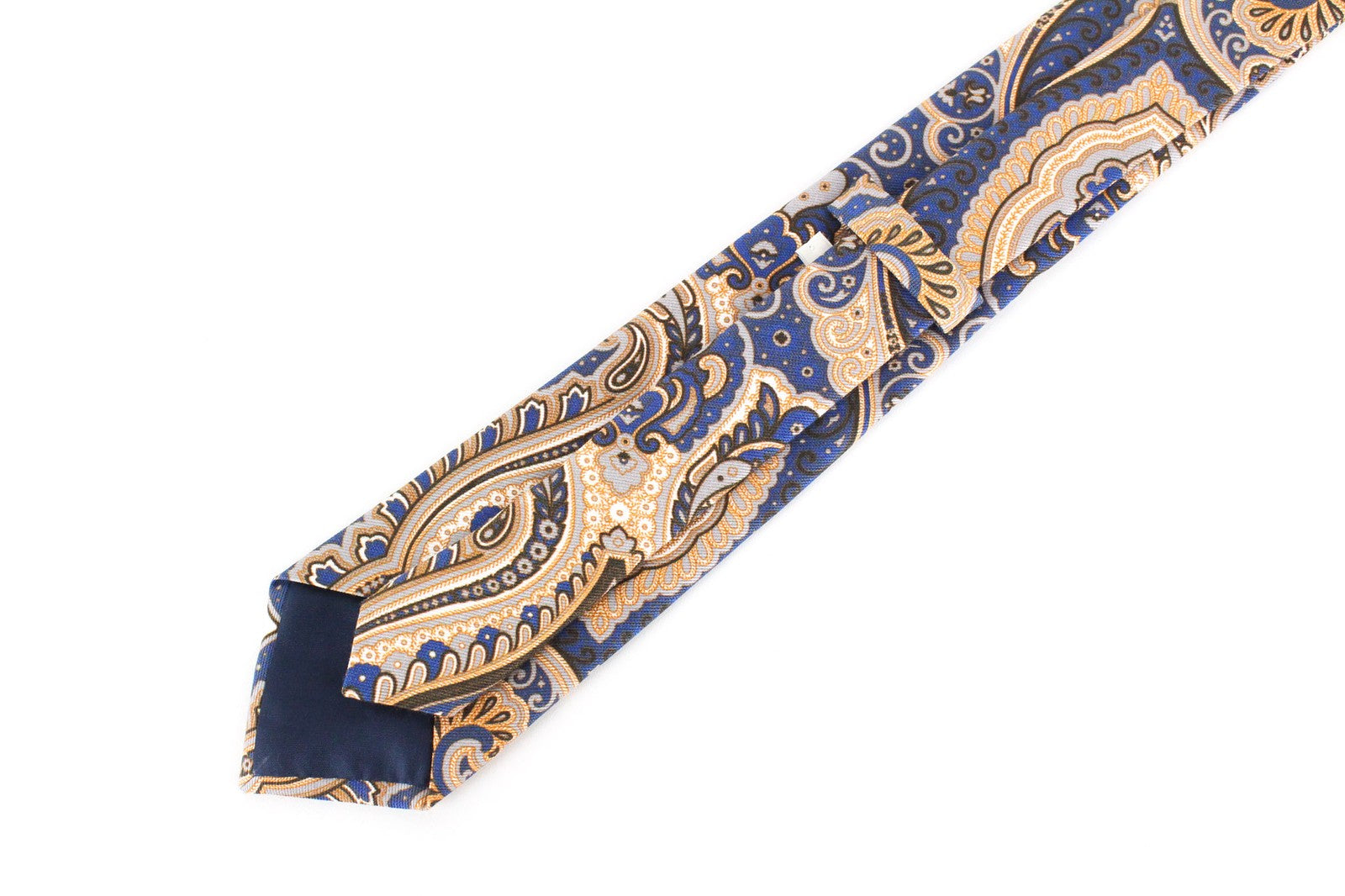 SUITSUPPLY Men Tie 150 x 8 cm Blue Beige Oriental Pattern Cotton Silk Formal