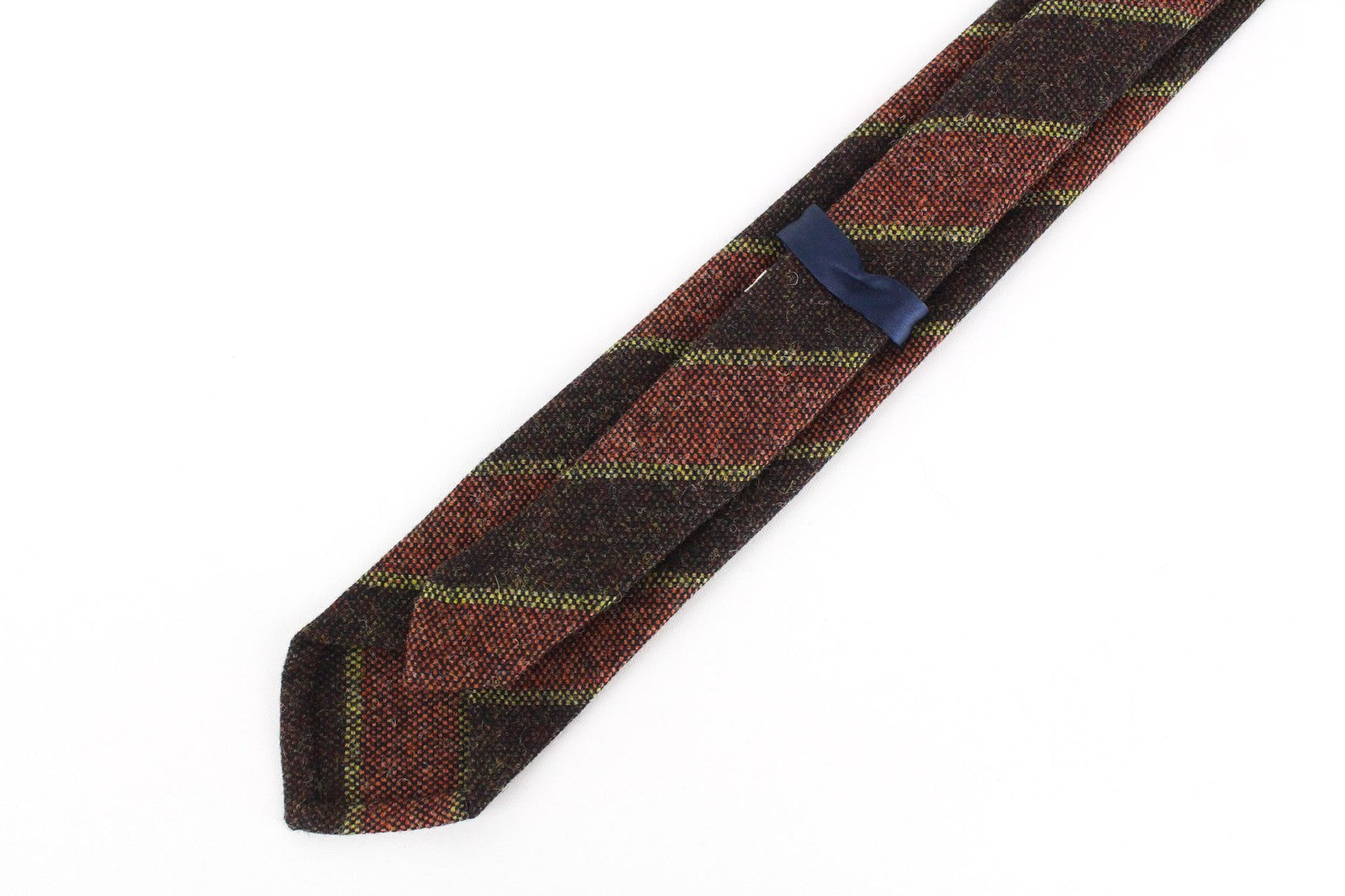 SUITSUPPLY Men Tie 150 x 8 cm Brown Pure Wool Striped Pointed-End Classic